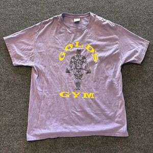 Gold's Gym Men's XL Purple Graphic Print Logo Cotton Knit Crew Neck T-Shirt